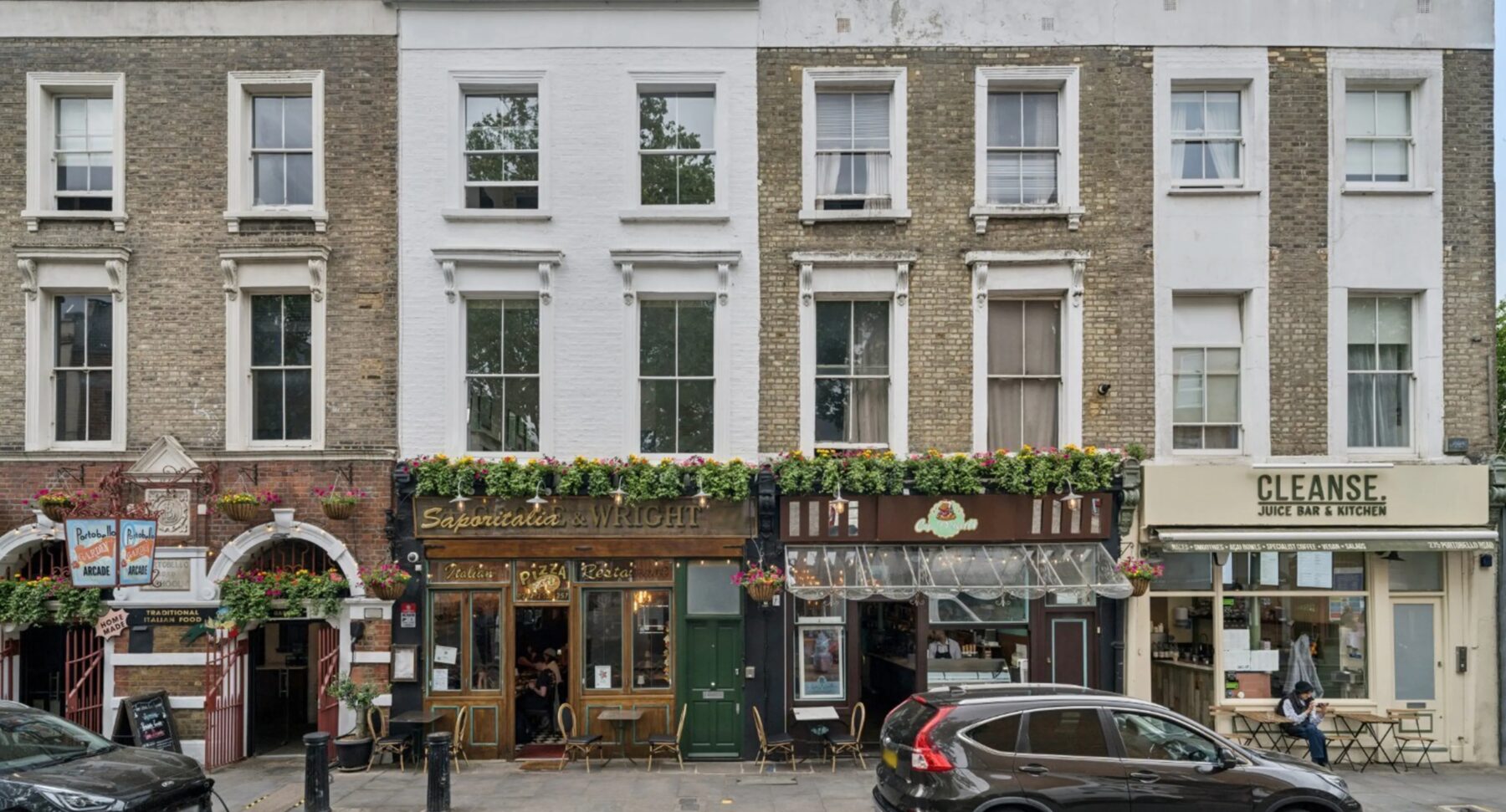 The terraces and shopfronts of Portobello Road, Notting Hill
